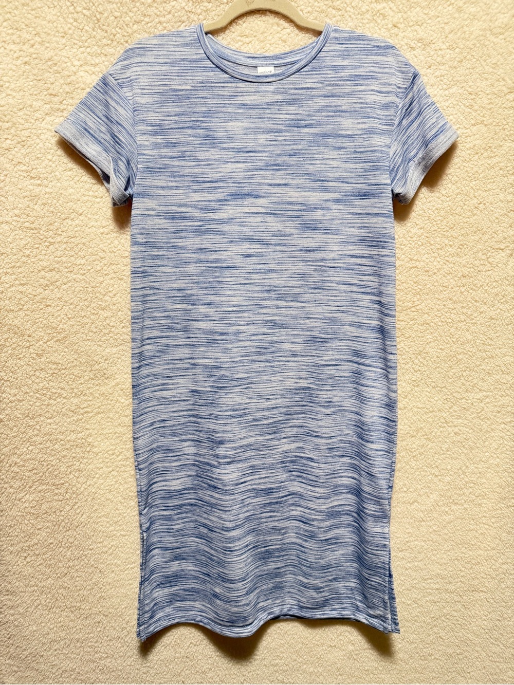 WEST LOOP Light Blue Space-Dye Knit T-Shirt Dress Size Medium